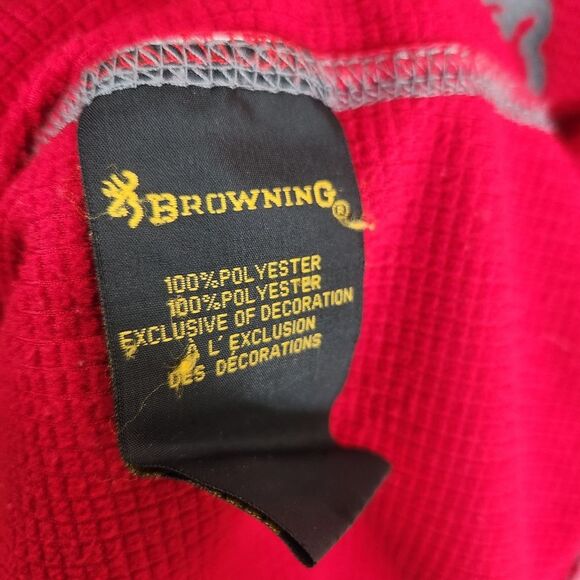 Browning Mens Long Sleeve Spellout 1/4 Zip Pullover Size Medium - Picture 4 of 5